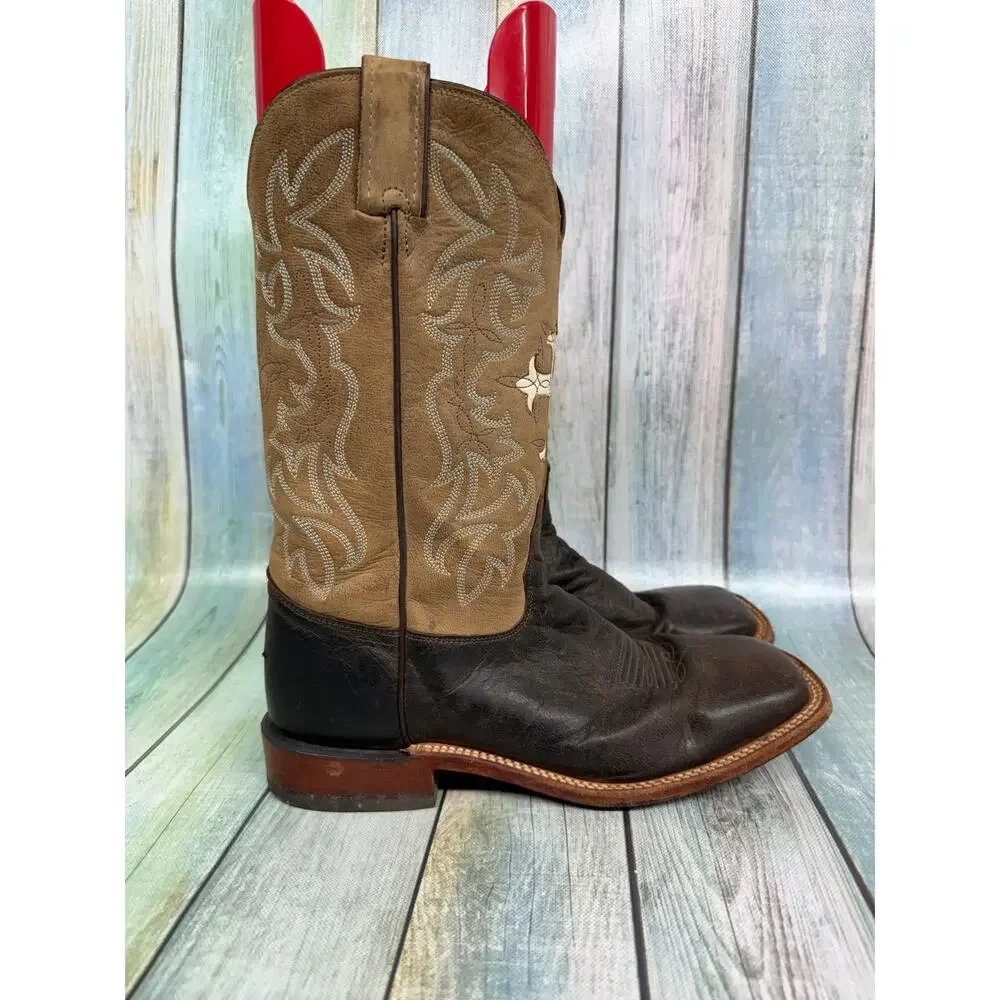 Tony Lama San Saba Francita Western Cowboy Boots Cross Inlay Women's Size 9.5 - Picture 3 of 8